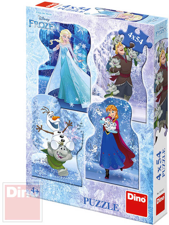 Dino Puzzle 4x54 dielov obrysové Frozen Zimná rozprávka