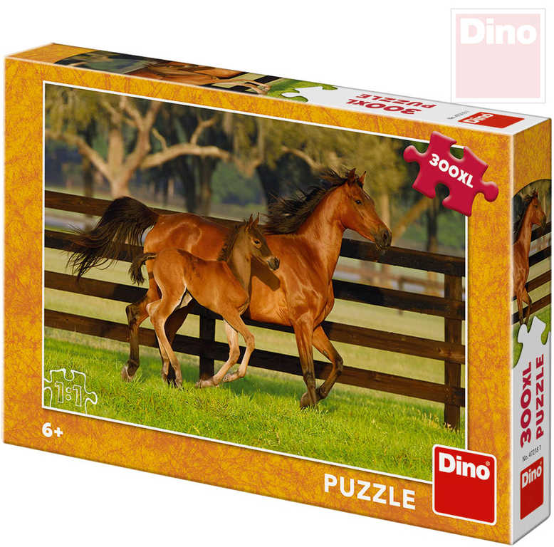 DINO Puzzle XL 300 dielov Klisna a hříbátko foto 47x33cm skládačka v krabici
