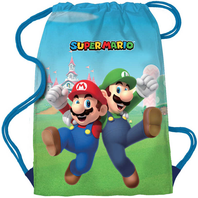 Sáček pytlík na přezůvky Super Mario 30x40cm stahovací šňůrky na záda
