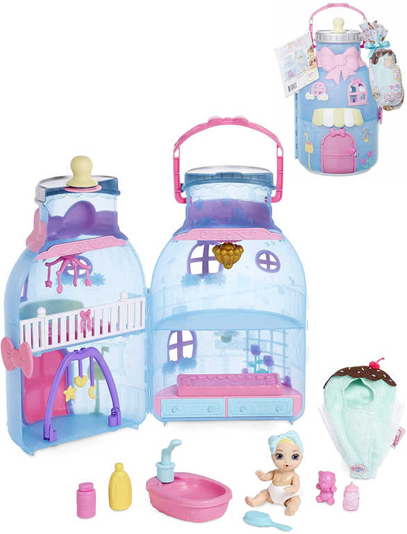 ZAPF CREATION Baby Born Surprise domeček lahvičkový set s miminkem a doplňky