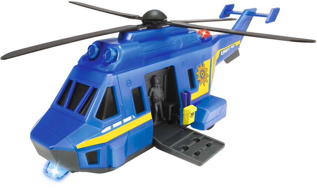 DICKIE Helikoptéra policie Special Forces modrá na baterie Světlo Zvuk
