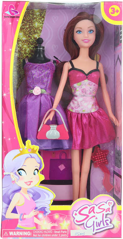 Fashion panenka 30cm set s náhradními šaty a módními doplňky 2 druhy