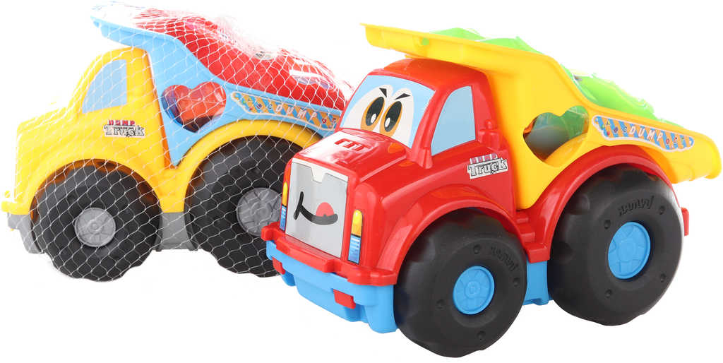 Baby vkládačka set auto barevné sklápěčka s očima + 6 kostek 2 barvy
