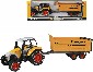 Traktor set s vlekou kovov 35cm zptn chod oranov v krabici
