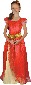 KARNEVAL Šaty Princezna červená vel.L (130-140cm) 9-12 let KOSTÝM