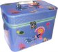Kufřík dětský kosmetický set 3ks šperkovnice modrá mořská panna na zip 3v1