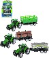 Traktor zelený kovový set s vlečkou 21cm různé druhy