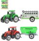 Traktor s vlečkou volný chod 18-20cm 3 barvy 2 druhy plast v krabici