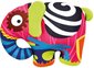 BINO Slon barevný 39cm textilní mazlíček zvířátko