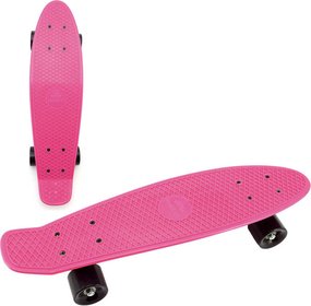 Skateboard dětský pennyboard růžový 60cm kovové osy černá kola