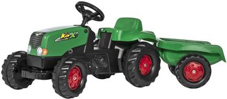 ROLLY TOYS Traktor dtsk lapac Rolly Kids zelen set s vlekou 130x42x39cm