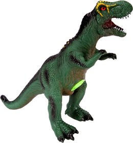 Dinosaurus soft měkký zelený 30cm zvířátko na baterie Světlo Zvuk