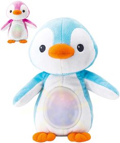 PLYŠ Baby tučňák 22cm usínáček s melodiemi na baterie Světlo Zvuk pro miminko