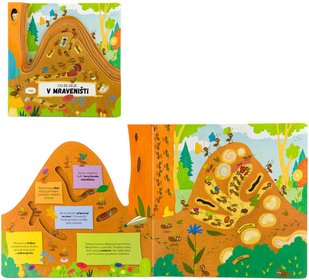 Dětská knížka Co se děje v mraveništi leporelo tvarované listy