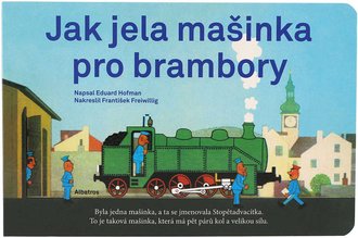 Baby dětská knížka leporelo Jak jela mašinka pro brambory 24x16cm