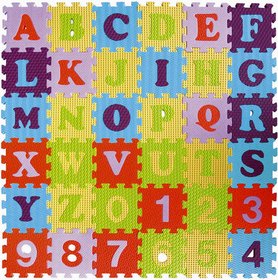 Baby Great puzzle soft pěnový koberec na zerm 90x90cm číslice a písmena 36 dílků