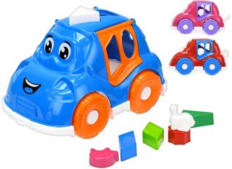 Baby autko set s vkldacmi tvary rzn barvy pro miminko plast