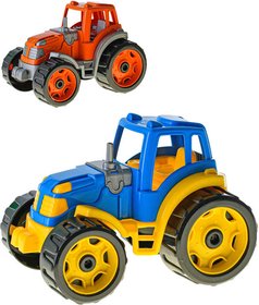 Traktor baby barevný plastový 25cm volný chod na písek 2 barvy