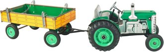 KOVAP Traktor Zetor retro model 1:25 plechov Zelen na klek Kov 0395