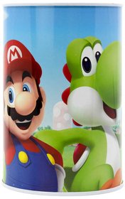 Pokladnička válec Super Mario 10x15cm dětská kasička kovová