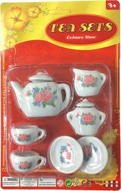 Nádobí dětské Čajový servis porcelánový růžičky nádobíčko na kartě