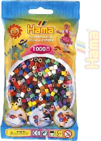 HAMA Korálky dětské zažehlovací barevné set 1000ks v sáčku midi plast