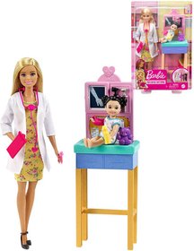 MATTEL BRB Povoln hern set Panenka Barbie doktorka s batoletem a doplky