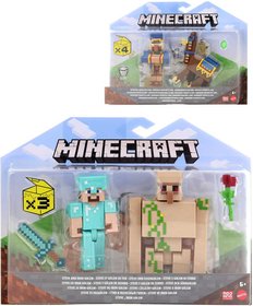 MATTEL Minecraft Set 2 figurky s doplňky různé druhy plast