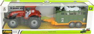 Traktor farmářský set s vlečkou a zvířátkem na zpětné natažení různé druhy