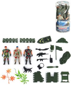 Vojáci army herní set 3 plastové figurky vojenské se zbraněmi a doplňky v tubě plast