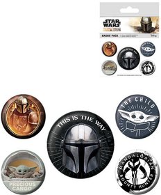 Odznaky kulat Hvzdn Vlky Star Wars Mandalorian 2,5-4cm set 4ks