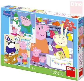 DINO Puzzle 3x55 dílků Peppa Pig Veselé odpoledne 18x18cm skládačka 3v1