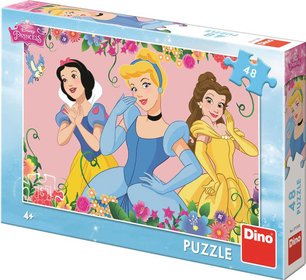 DINO Puzzle Disney Rozkvetlé Princezny 48 dílků 26x18cm skládačka v krabici