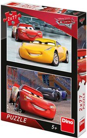 DINO Puzzle 2x77 dílků Závodníci Auta 3 (Cars) skládačka 26x18cm