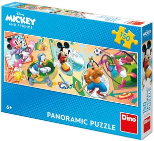 DINO Puzzle panoramatick 150 dlk Mickey s kamardy sportuj 66x23cm