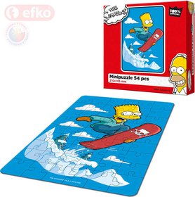 EFKO Puzzle The Simpsons Bart na snowboardu skládačka 15x21cm 54 dílků v krabici