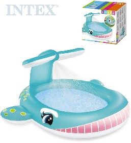 INTEX Baby baznek se sprchou velryba nafukovac brouzdalit 57440
