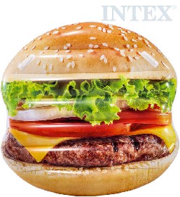 INTEX Lehtko nafukovac Hamburger 145x142cm matrace s chyty na vodu 58780