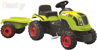 SMOBY Baby traktor dtsk lapac CLAAS zelen s vlekou a klaksonem plast