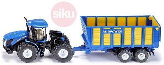 SIKU Traktor modr New Holland set s pvsem Joskin 1:50 model kov 1947