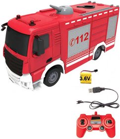 RC Auto hasiči 30cm na vysílačku 2,4GHz funkční vodní dělo na baterie USB