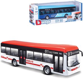 BBURAGO City bus 19cm městský autobus kovový model 1:50 2 druhy
