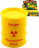 Sliz zábavná hmota v plastovém barelu 6x5cm radioaktivní svítící