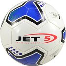 Jet 5 Míč fotbalový kopačák vel.5 bílý + modrá grafika na kopanou