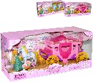 Kočár královský set s koníkem a princeznou na baterie Světlo Zvuk 2 druhy v krabici