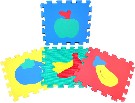Měkké bloky Ovoce a zelenina 10ks pěnový koberec baby vkládací puzzle