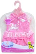 Oblečení pro panenky 42cm růžové šatičky na ramínku v sáčku
