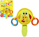 PLYŠ Baby chrastítko s rukojetí sova bubínek pro miminko