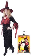 KARNEVAL Set šaty čarodějnice + klobouk dospělý vel.M KOSTÝM