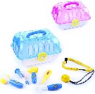 Domeček přenosný pro zvířátko set malý veterinář s doplňky 2 barvy plast